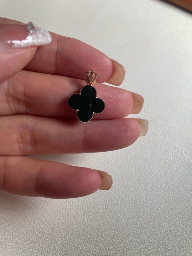 翡翠墨翠四叶草吊坠