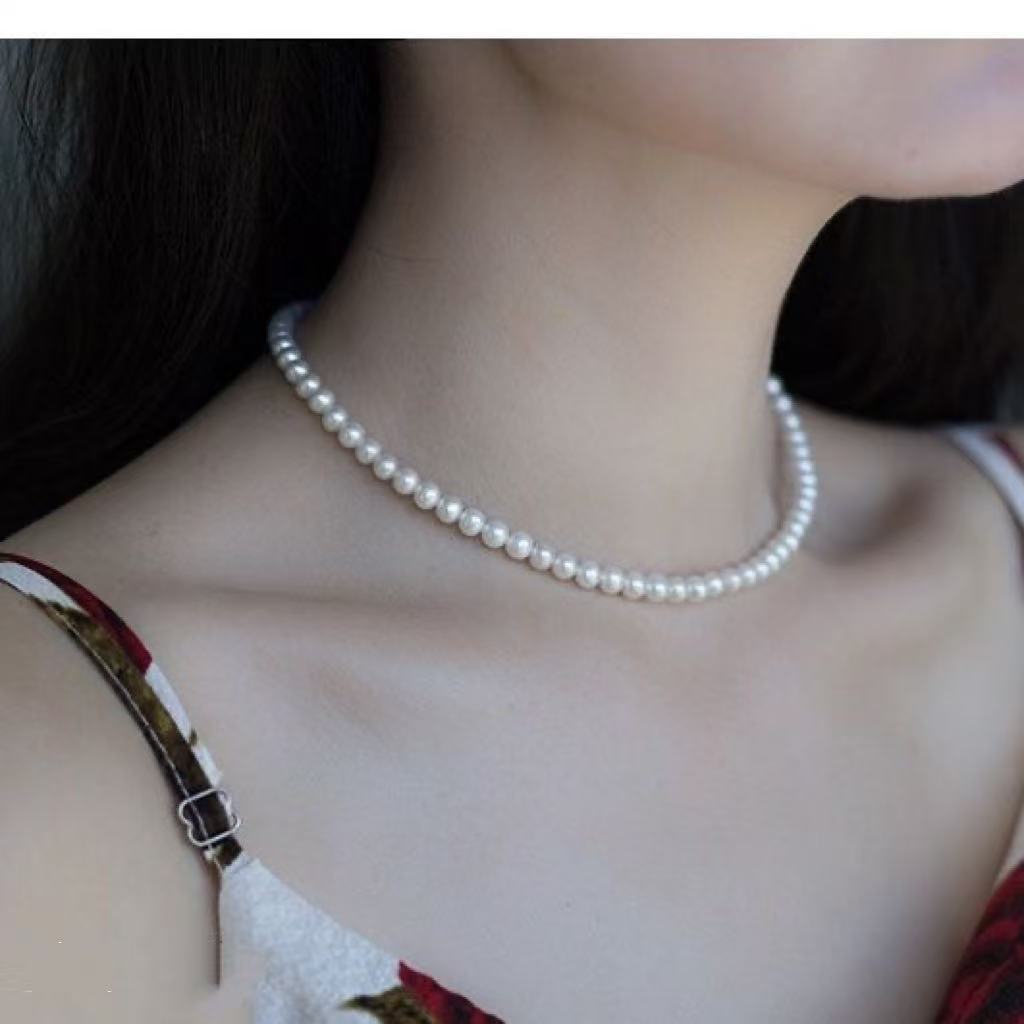 天然淡水珍珠项链 2-3MM 几乎无暇极强光S925延长链 高货经典