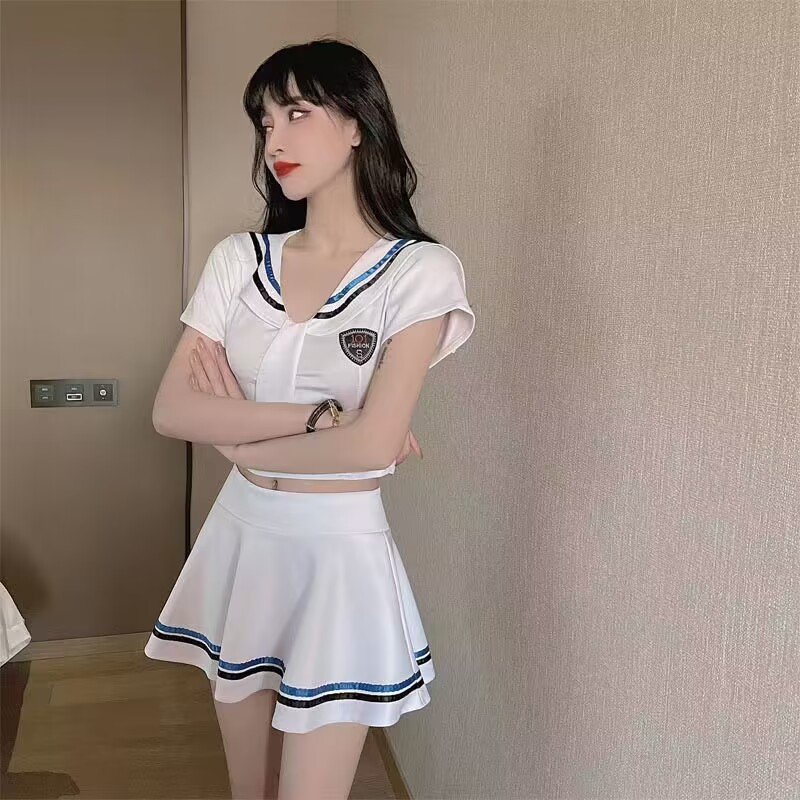 jk制服连衣裙ol内衣性感睡裙白色百褶裙水手服学生套装学院风睡衣