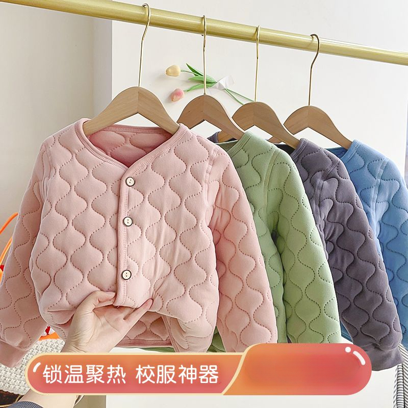 儿童加棉校服神器男童内穿棉服中大童保暖小棉袄内搭打底