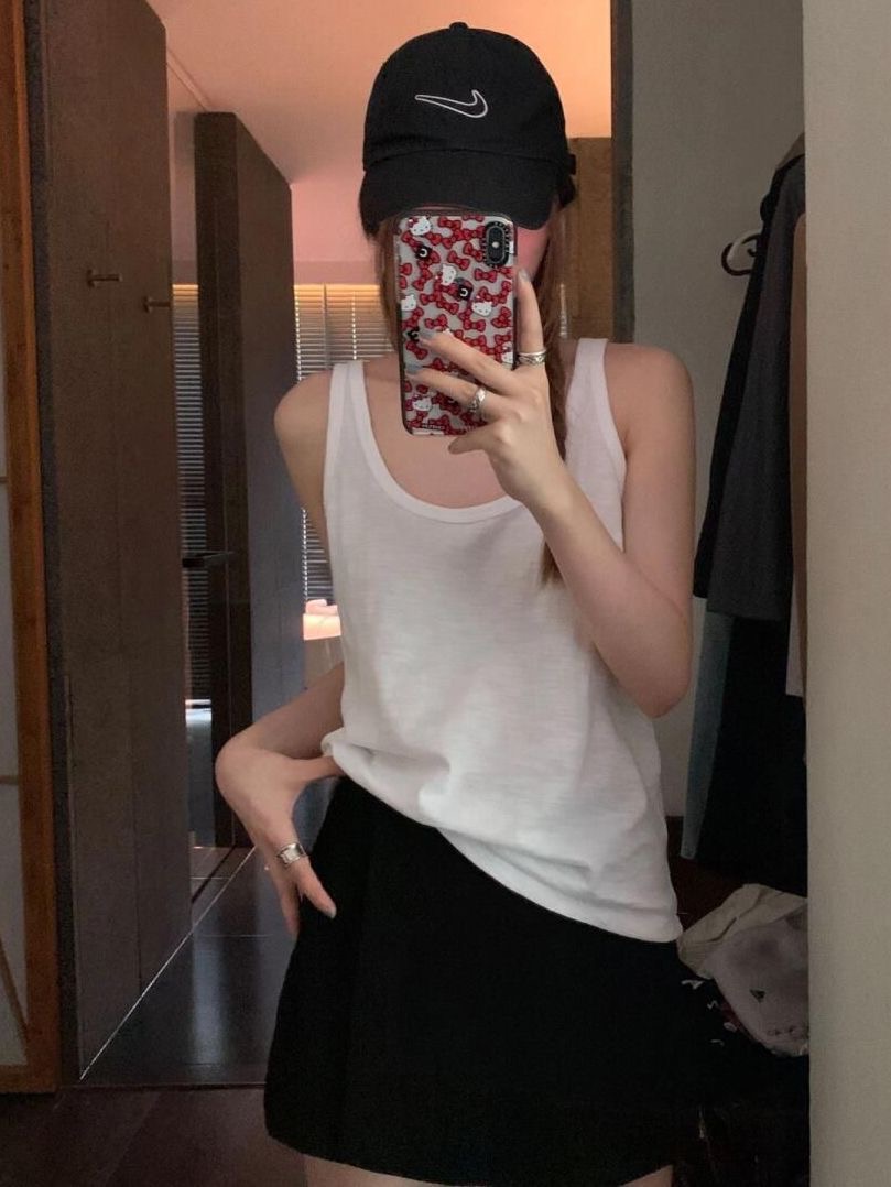 白色薄款T恤女辣妹风夏季新款打底衫宽松显瘦中长款上衣ins国潮牌