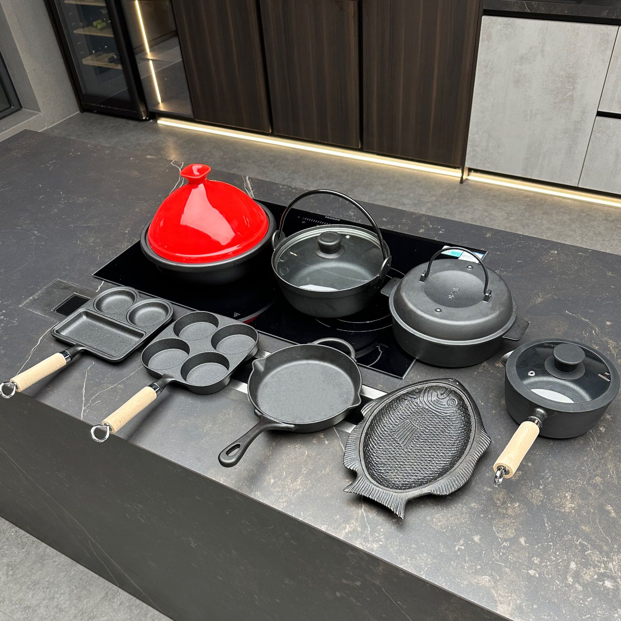 三厦无涂层植物油铸铁锅全系列奶锅煎锅多用锅