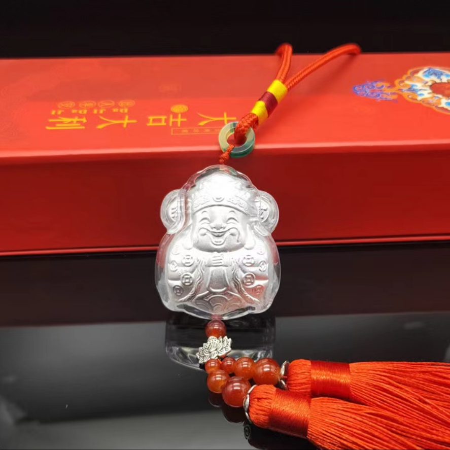 足银银制品 足银财神车挂银制品素款XZX