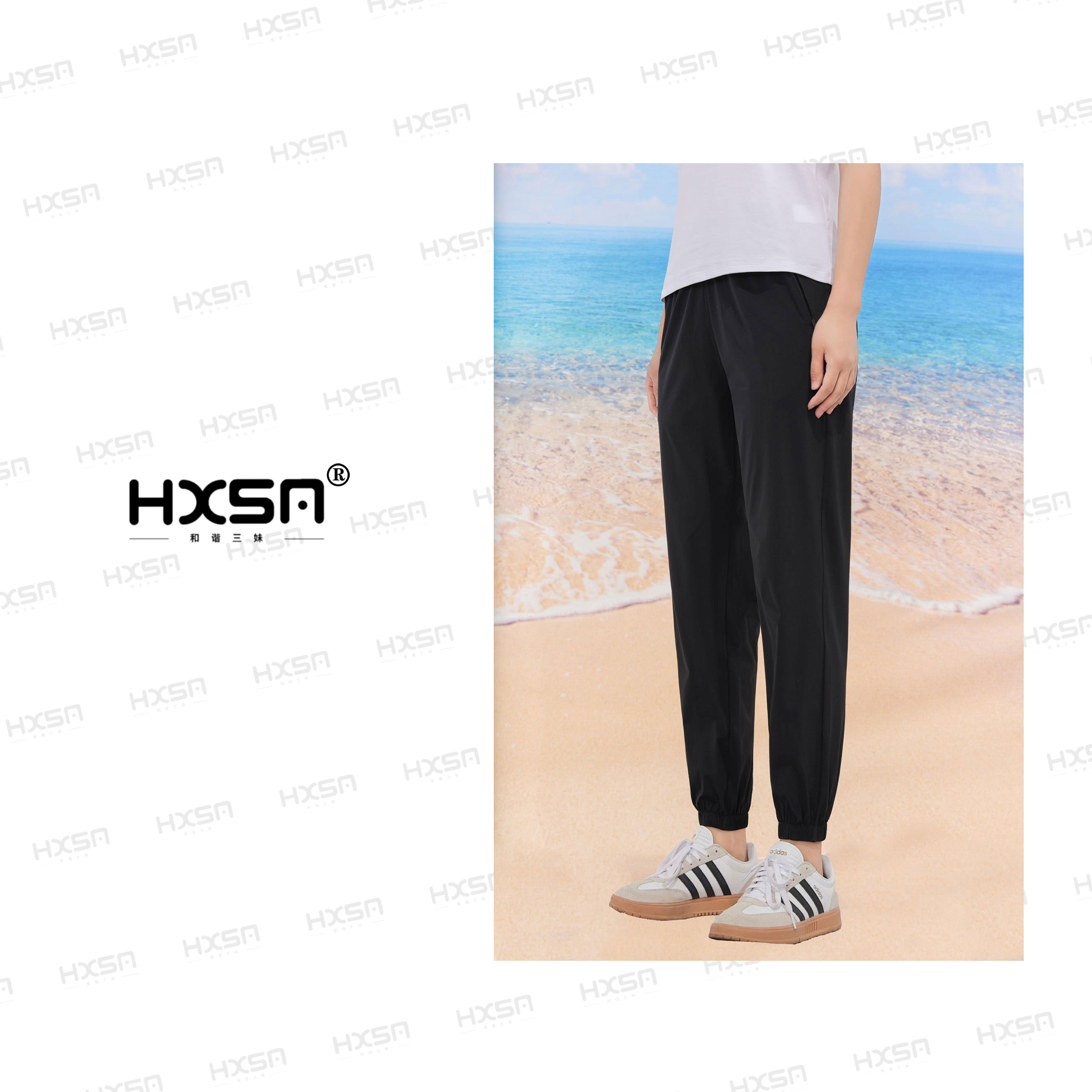 HXSM「女拉链口袋款速干裤」夏轻薄百搭束脚裤306