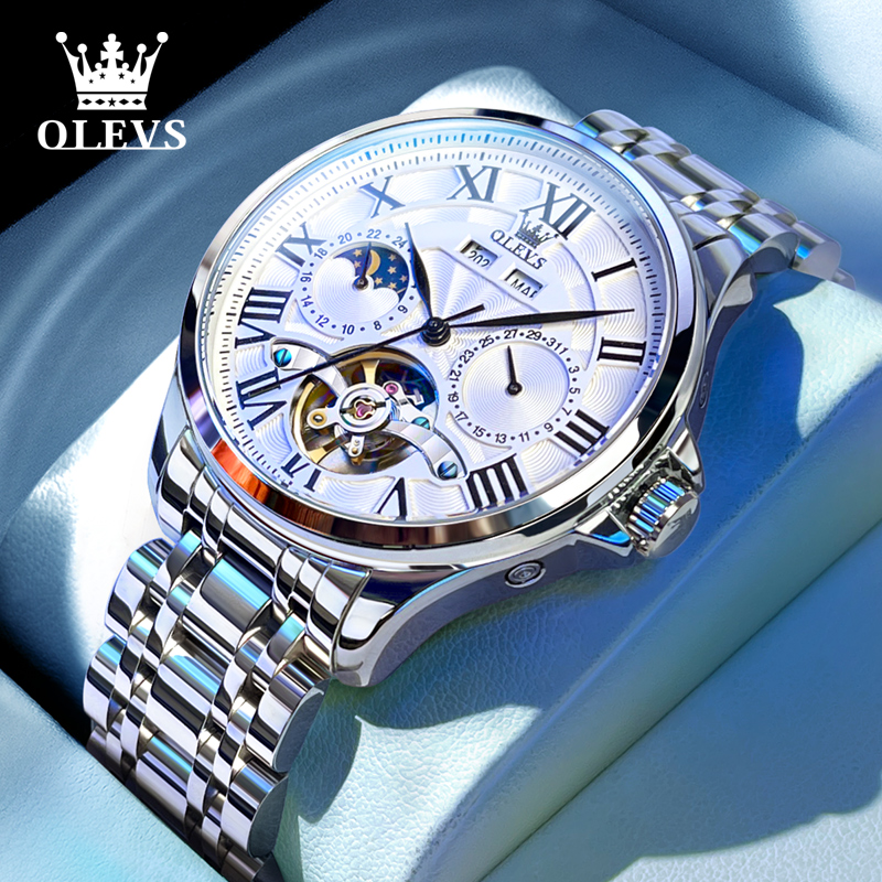 【张智霖代言】手表男士机械表全自动多功能腕时尚潮流镂空男表7013