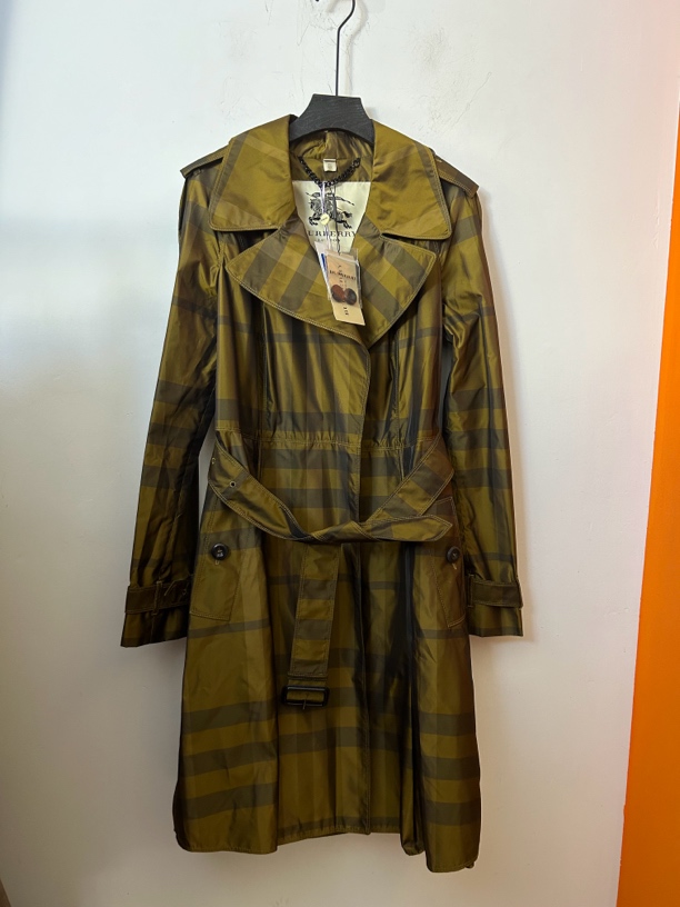 99新 BURBERRY/博柏利 Burberry黄色格纹风衣外套99新