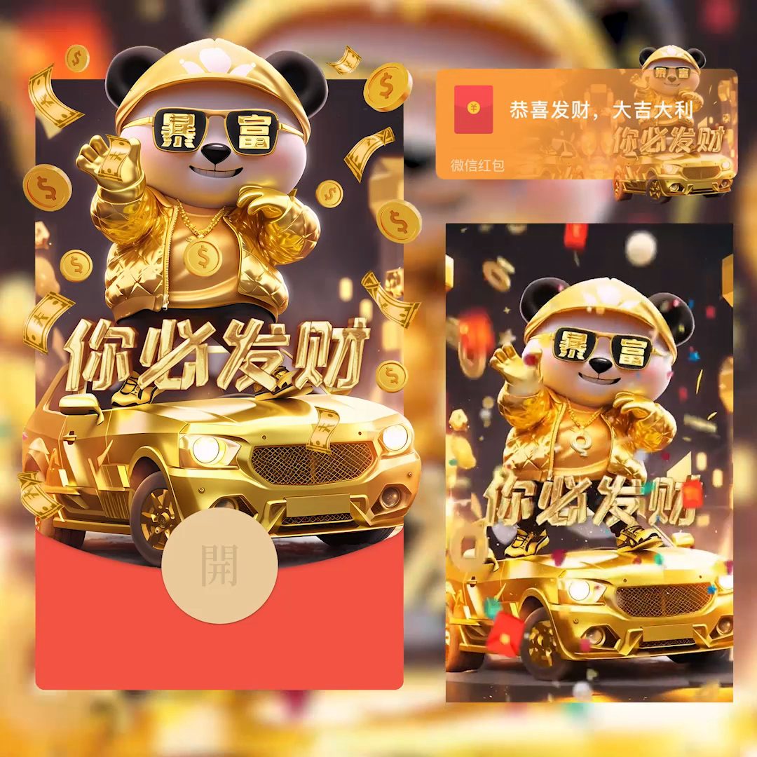 【新款】【最新款】2024动态红包飞龙在天新年红包龙年大吉网封面