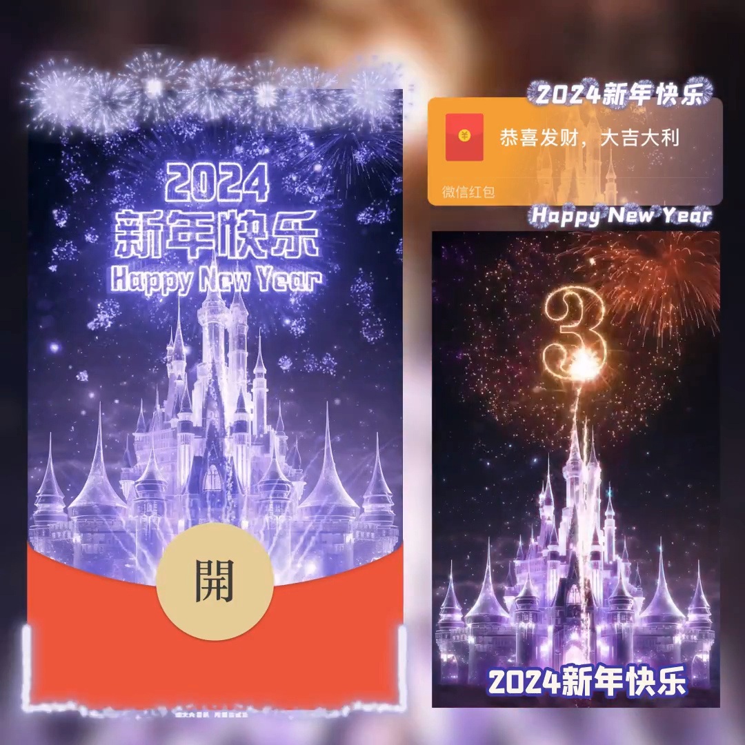 2024紫色新年微信红包新年新款wx序列号音乐定制
