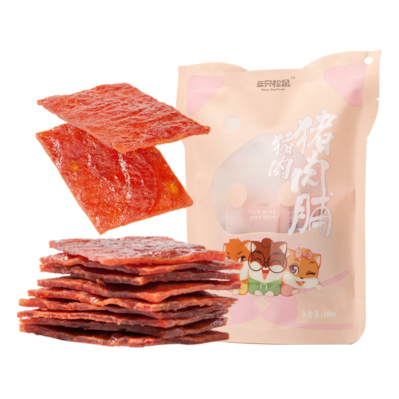 三只松鼠猪肉脯独立小包装原味风干熟食肉脯传统劲道肉香肉质地道