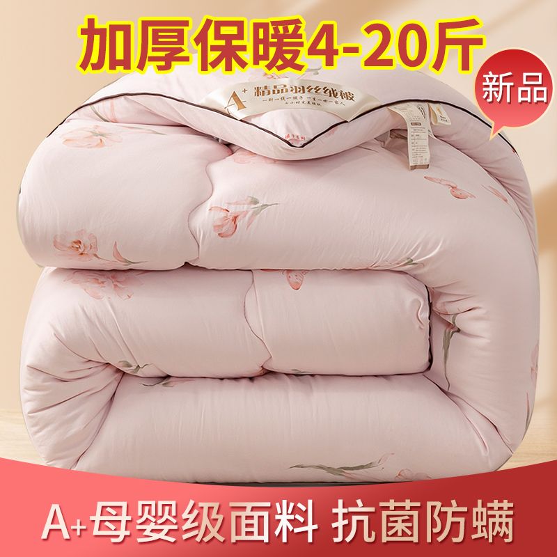 棉冬被加厚保暖12斤丝绵被冬季羽丝绒太空被学生宿舍被芯双人棉被
