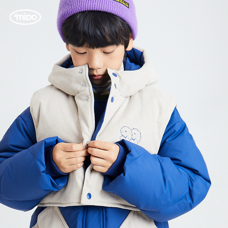 mipo儿童两件套羽绒服冬季可拆卸一衣多穿加厚羽绒服2023冬季新款