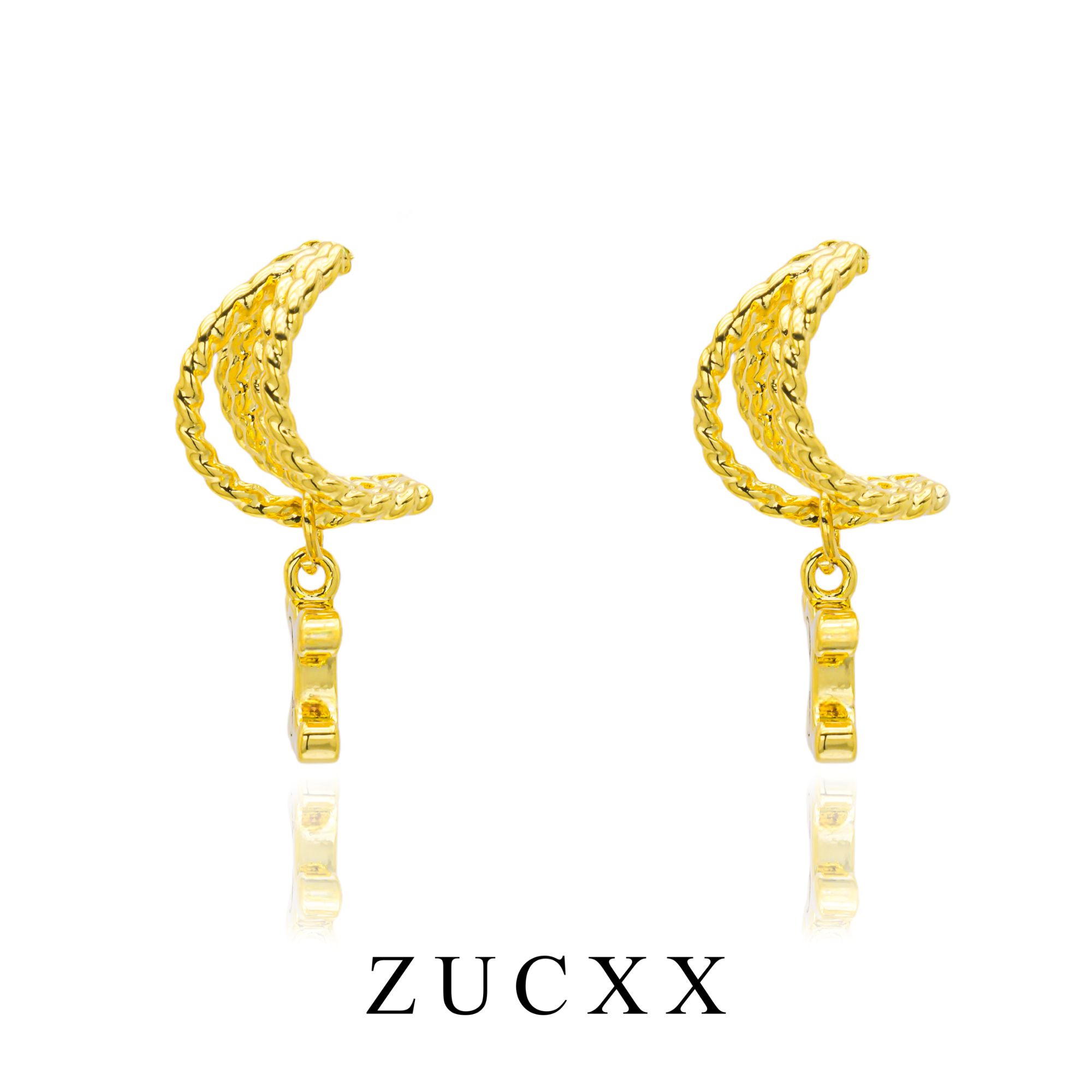 铜合金耳饰 馨儿   E111   金色时尚创意个性耳环