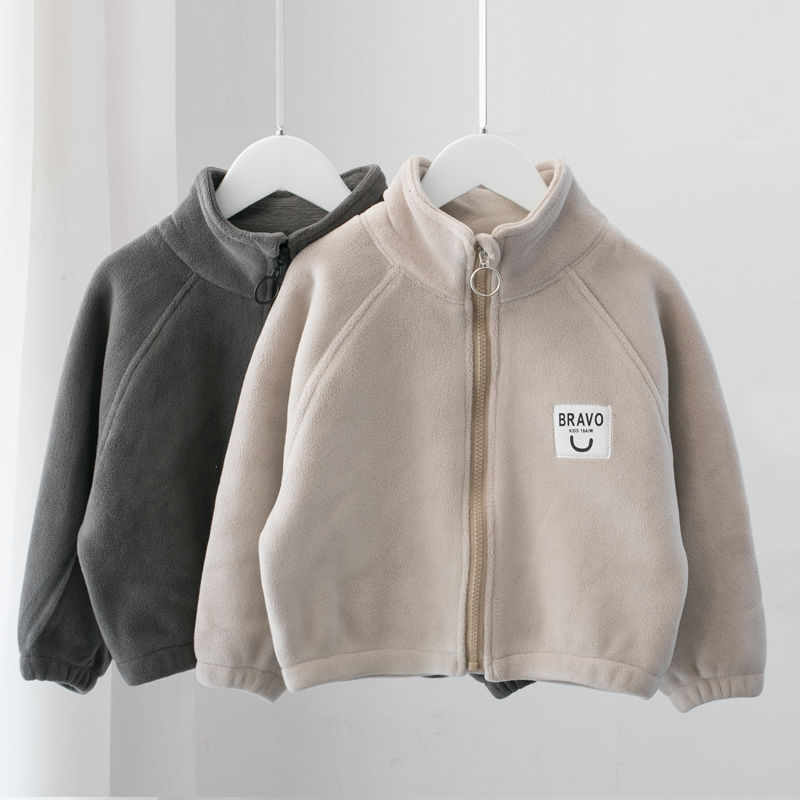 上衣春装新款洋气宝宝卫衣潮双面儿童保暖上衣春秋男童加绒加厚舒