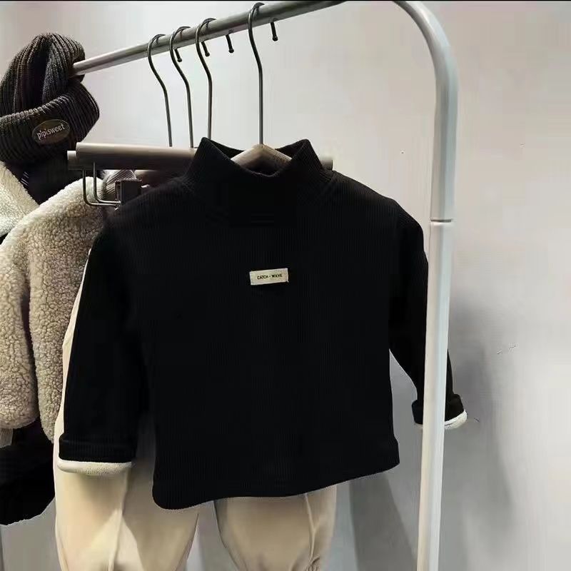 保暖加厚半高领打底冬韩版小童卫衣儿童长袖男童男女童打底衫加绒