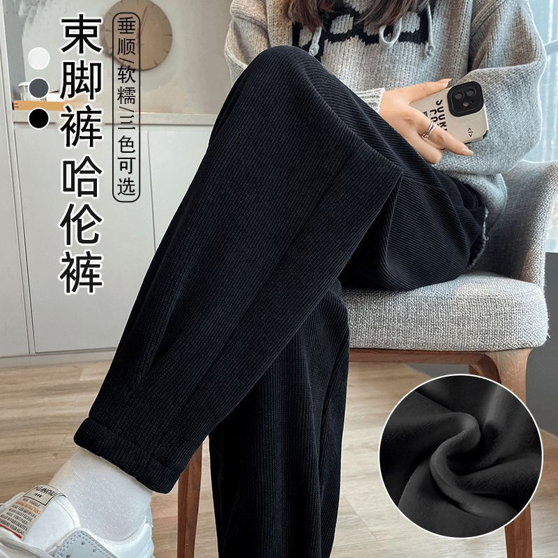 孕妇裤子2024奶奶裤秋冬季外穿侧抽调节宽松休闲显瘦加绒加厚裤子