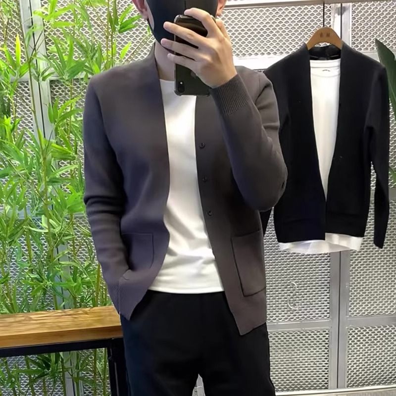 男秋冬季青年韩版修身毛衣开衫品质男装