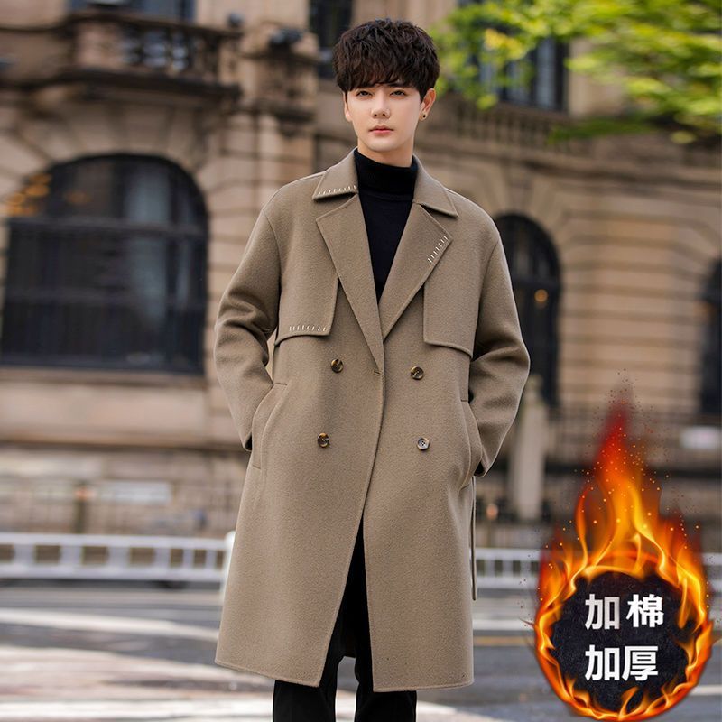 男新款秋冬季呢子大衣男士中长款韩版宽松加厚毛呢外
