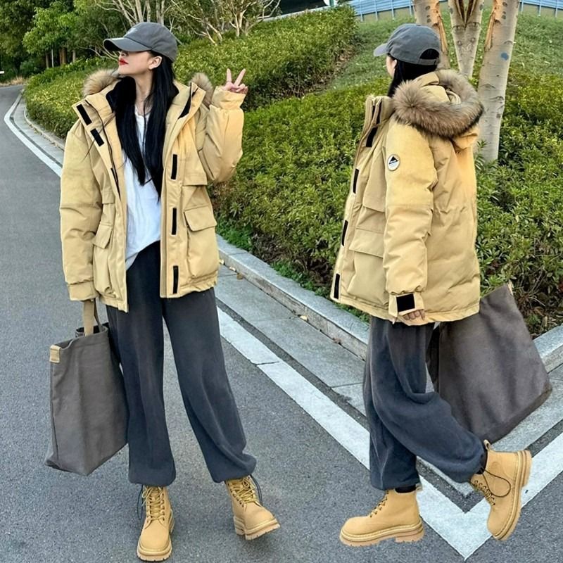 波司登羽绒服女年新款中长款情侣工装反季拼接加厚派克服冬季外套