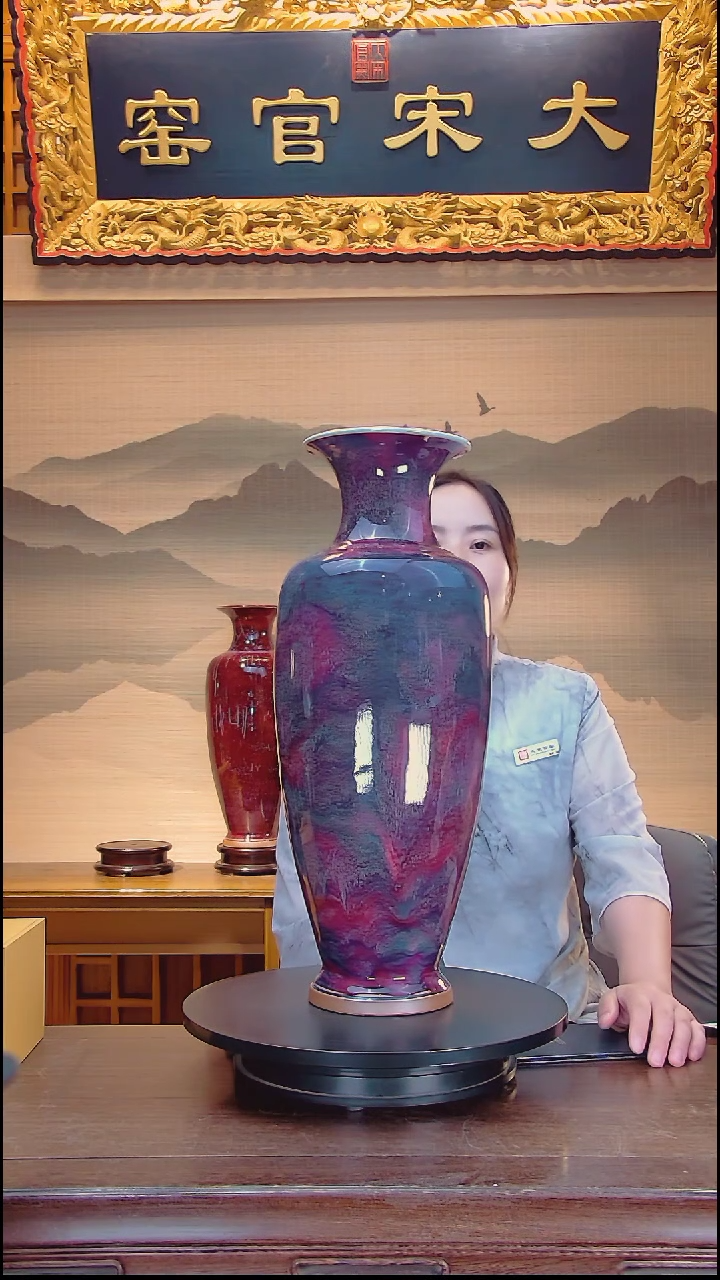 【闪购商品】摆件大宋官窑【大观音瓶】千里江山，烟波浩渺