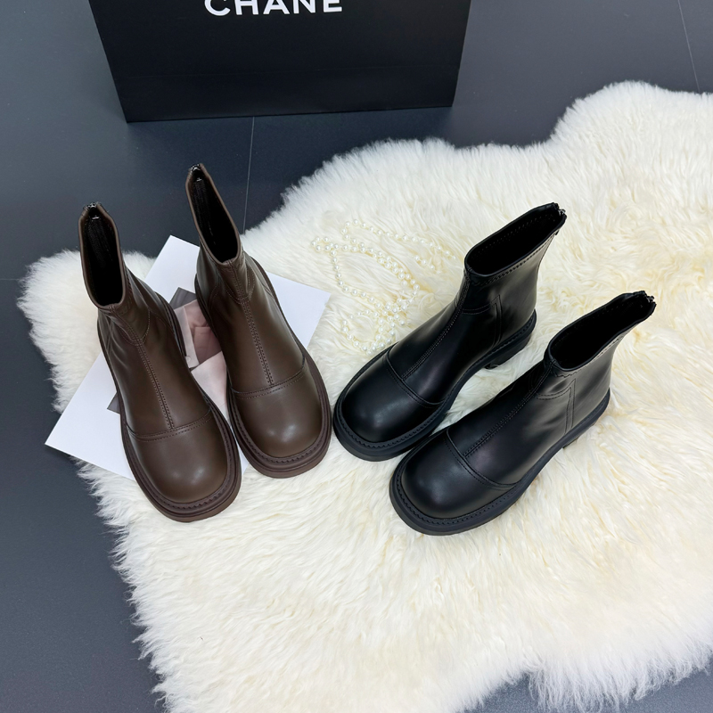 内增高7.5cm2025秋冬新款粗跟英伦风短靴女时尚小个子增高瘦瘦靴