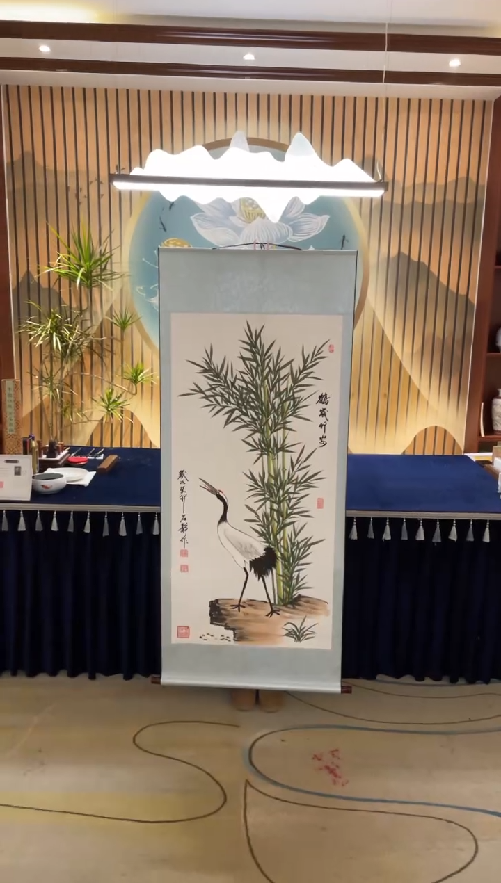 【闪购商品】书法C-石静-鹤岁竹安-四尺竖白240101