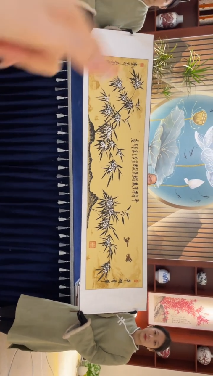【闪购商品】书法C-石静-平湖青翠-六尺开古231220