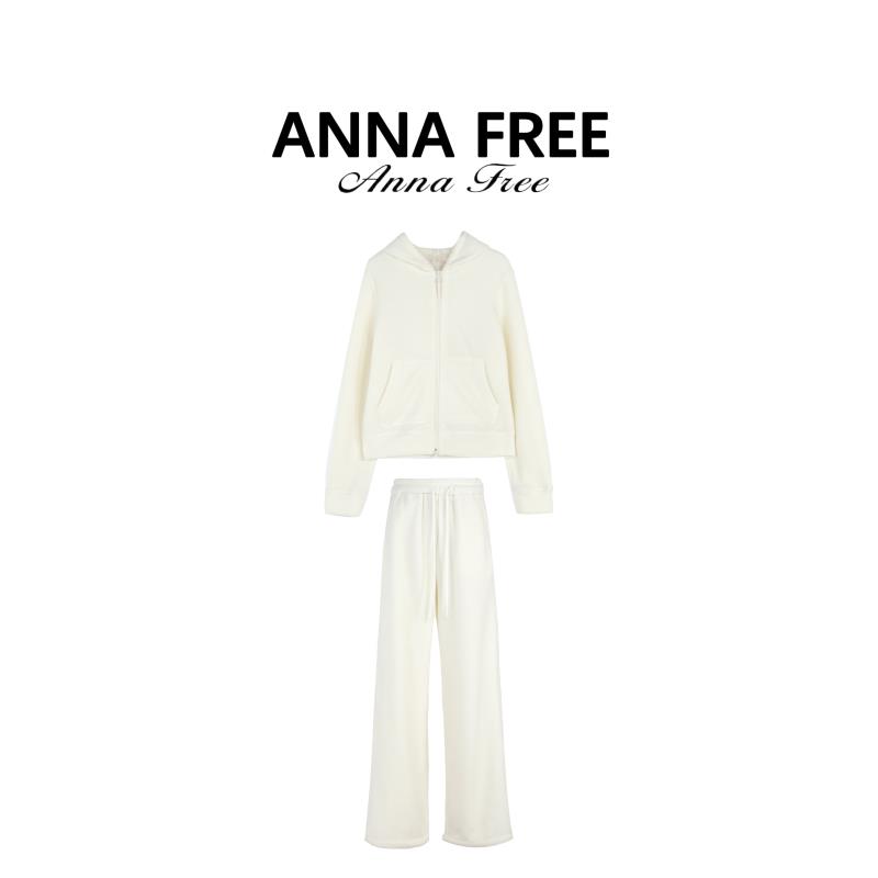 ANNA FREE 秋冬新款连帽卫衣套装女简约休闲卫裤两件套ZCM24670