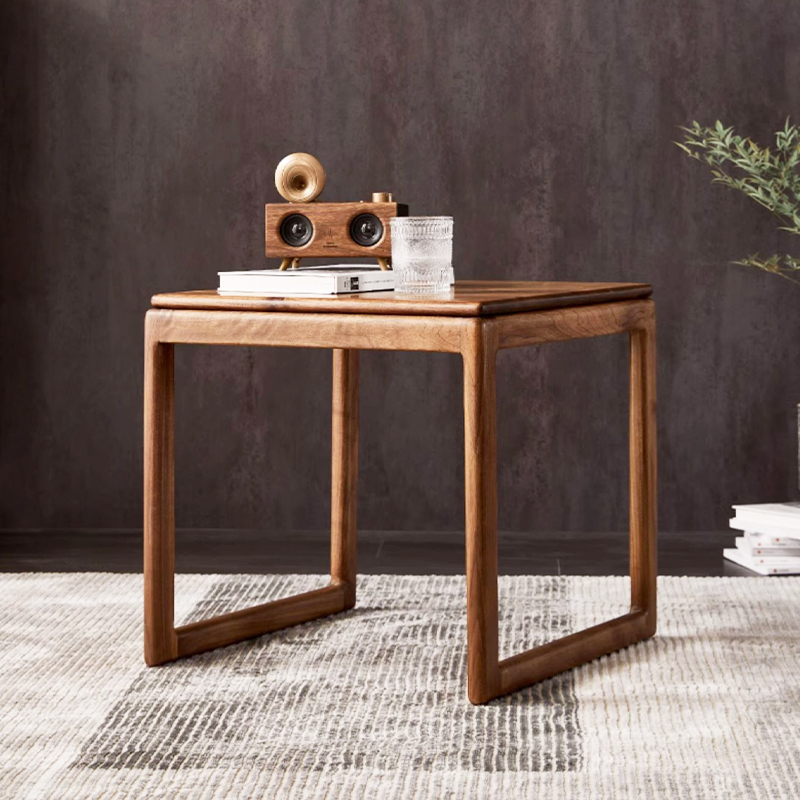 臻致美G黑胡桃木方几全实木边几小桌子北欧简约