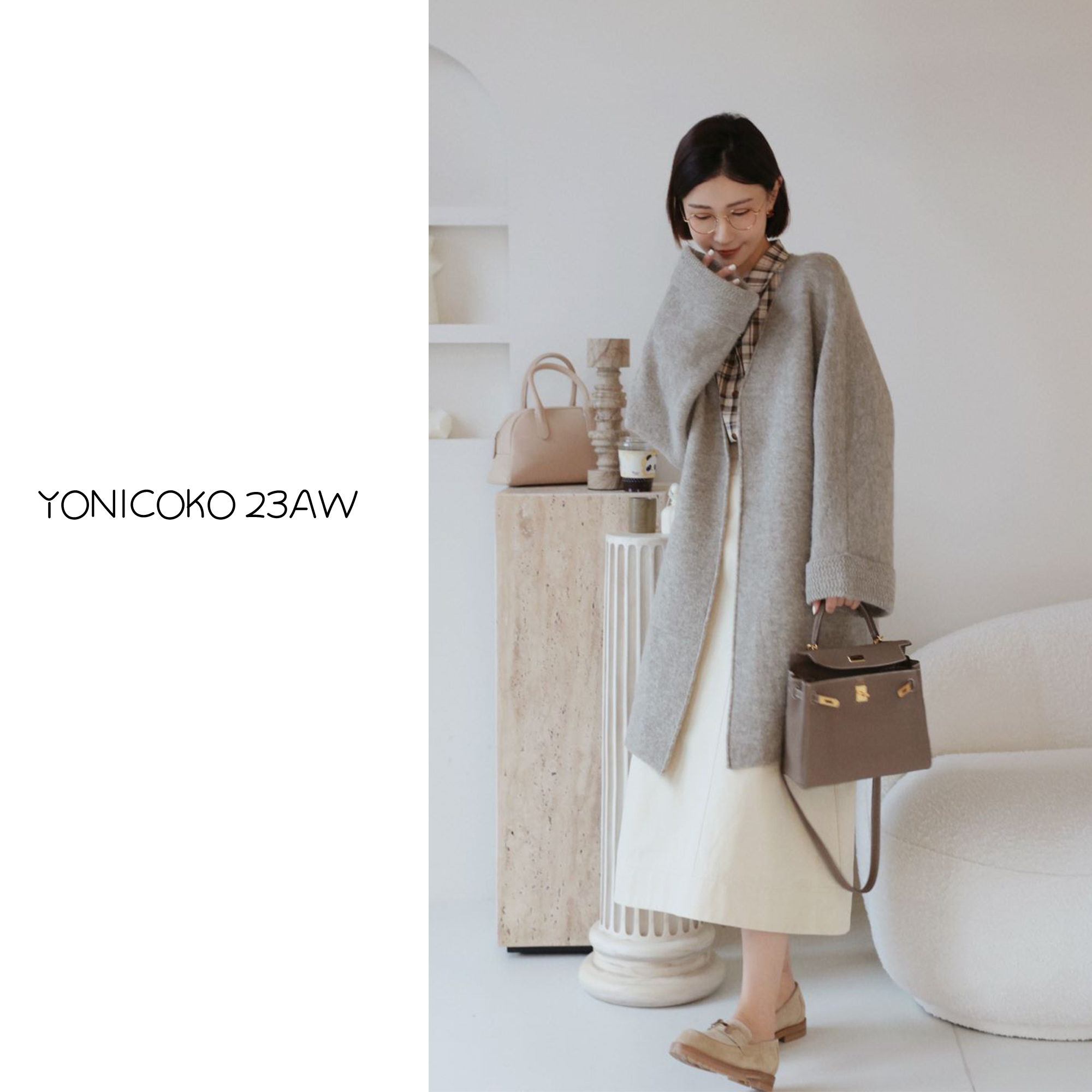 【浮云录】原创设计羊驼毛水波纹开衫外套23秋冬新款百搭简约毛衣