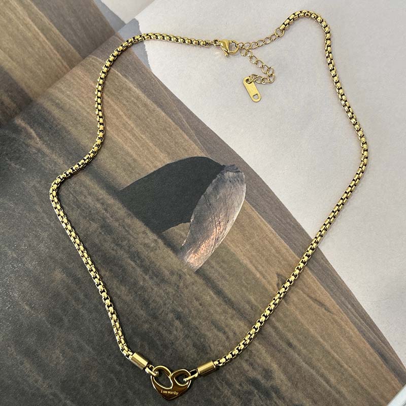 钛钢项链 【怦然心动】晨总自制韩版休闲百搭爱心设计款锁骨链女款