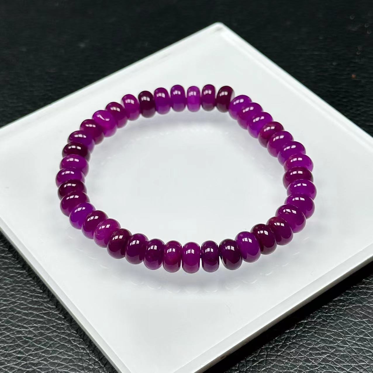 玉化紫卡8m算盘珠手串-D2014