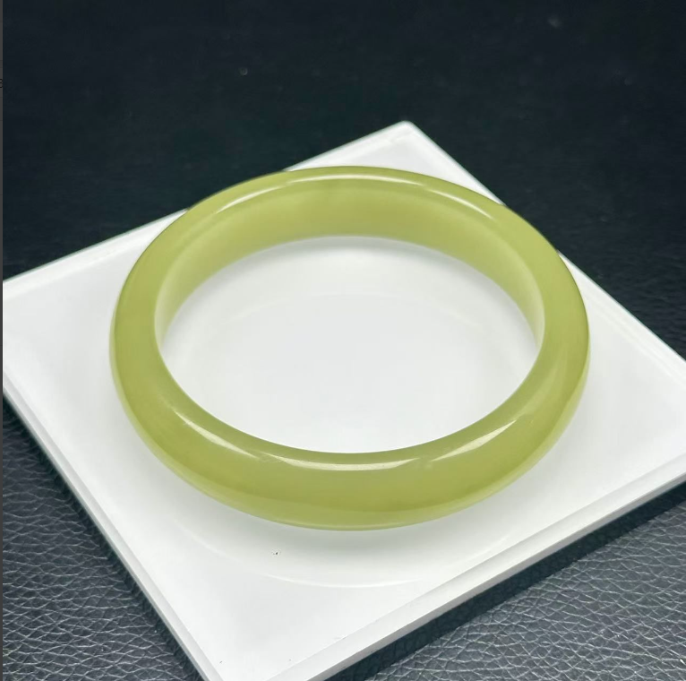 冰黄口宽版手镯收藏百搭-A2098