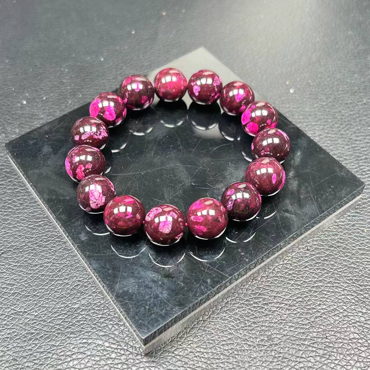 樱花粉卡14m手串-D2028