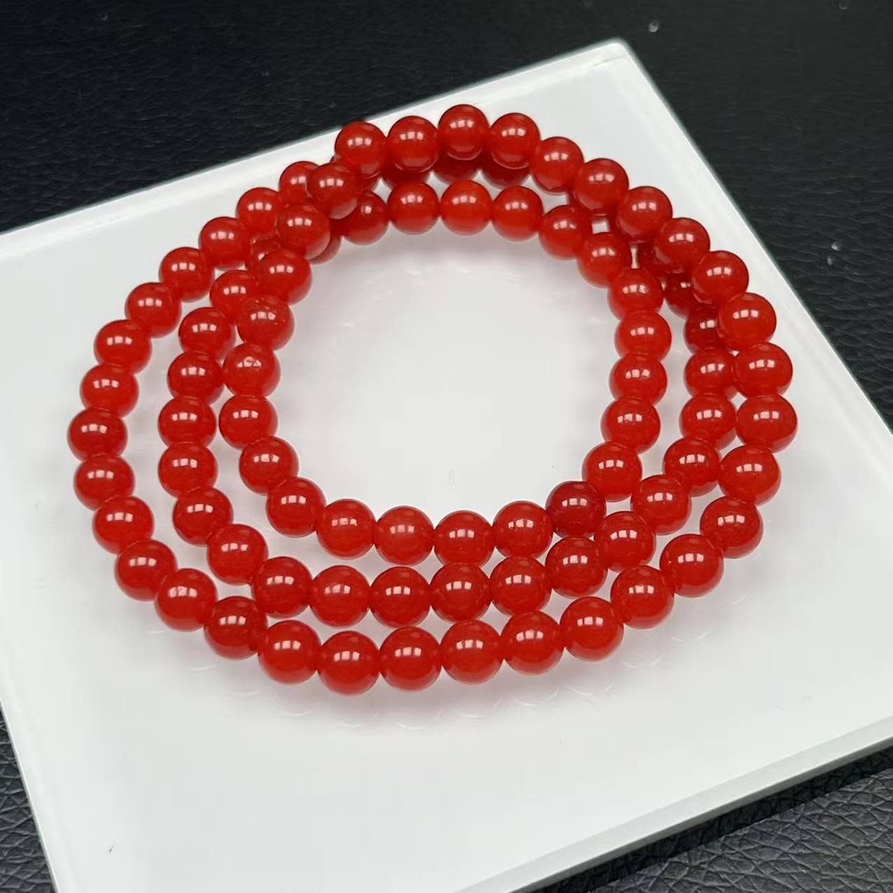 红色卡6m三圈项链时尚女性-E2015