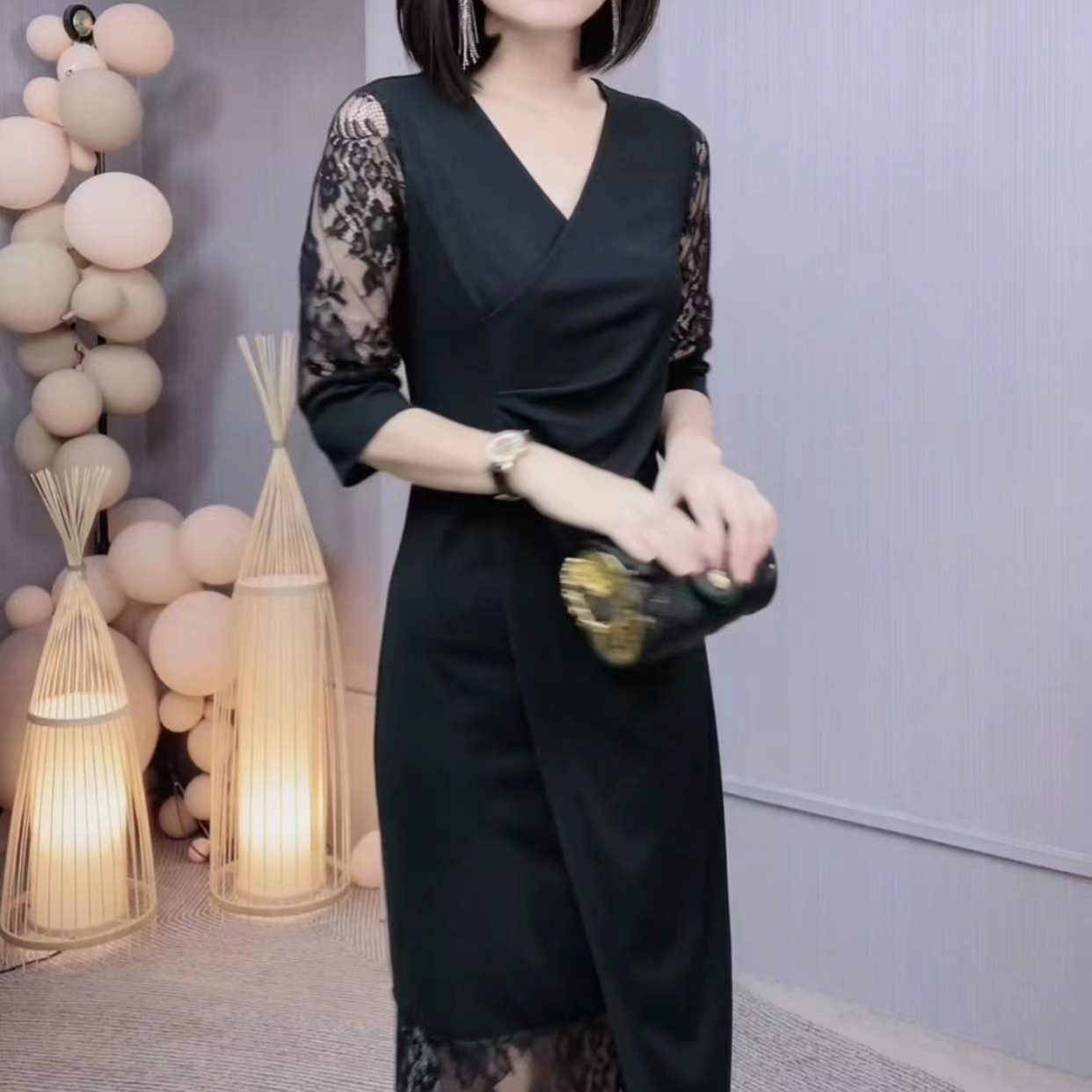 气质显瘦女人味连衣裙F0049