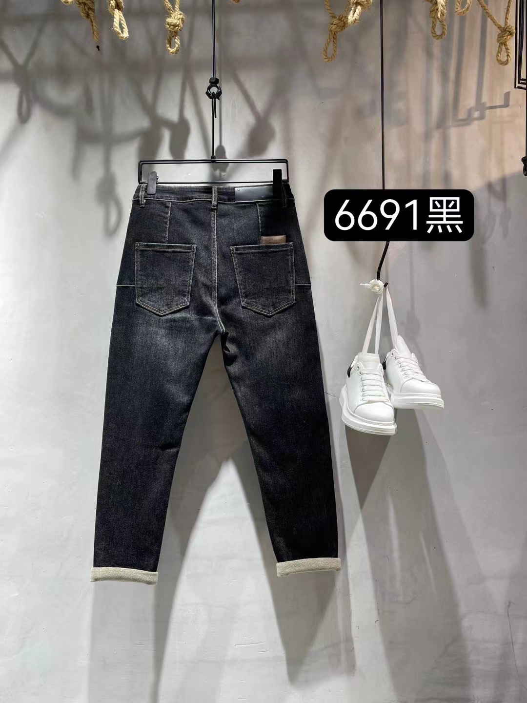 秋季新款高端弹力哈伦小脚牛仔裤男士休闲宽松长裤