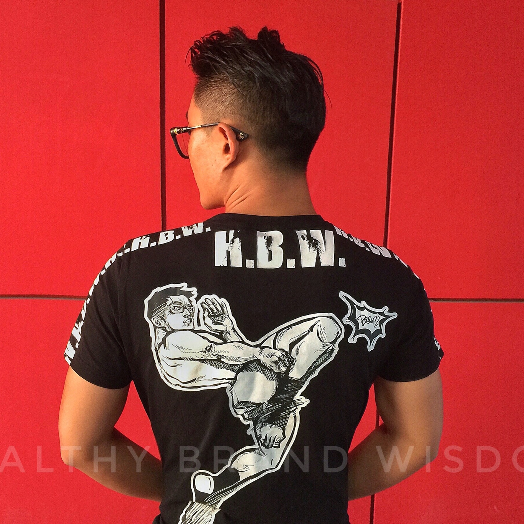 HBW欧式泰拳短袖男运动跑步拜师短袖