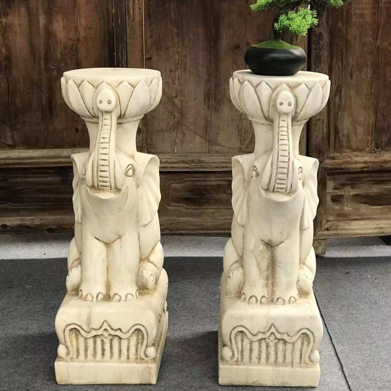 天然石材雕刻庭院花几花架精雕仿古饰品不含安装及卸货