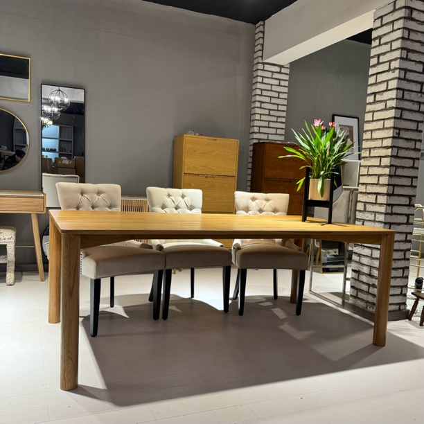 全实木餐厅大板客厅餐桌高档白橡木桌椅组合家用饭桌长方形桌子