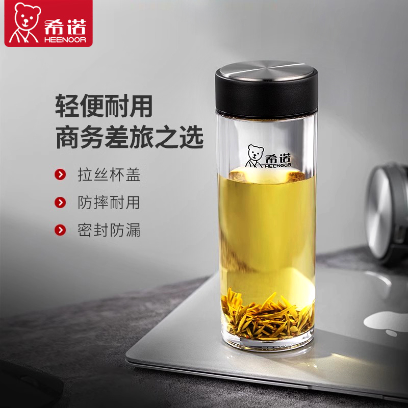 希诺塑料杯加厚耐摔大容量杯子户外运动水杯漏车载便携简约随手杯