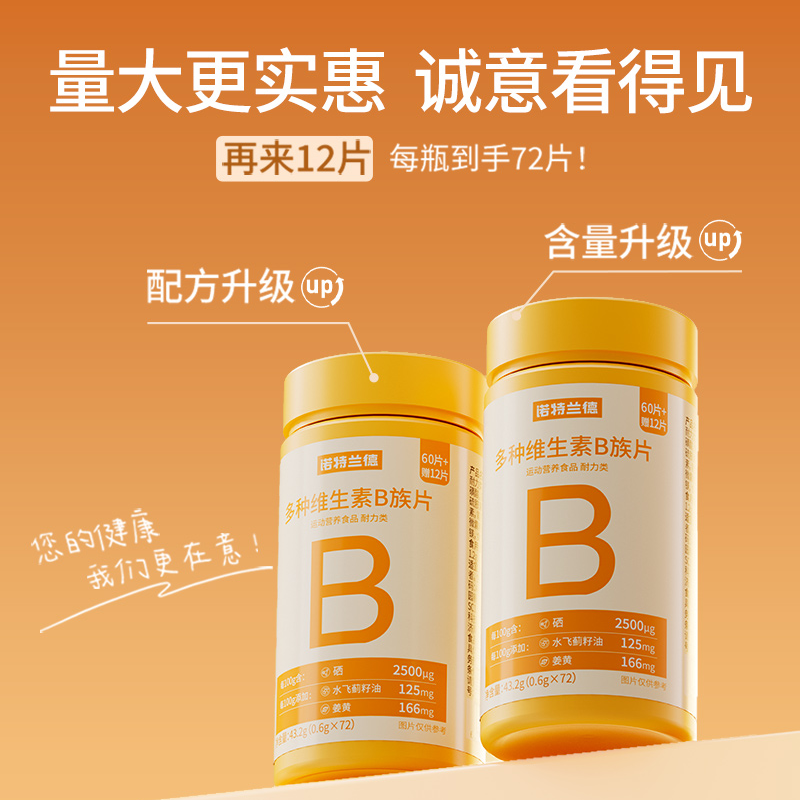 【官方正品】诺特兰德升级b族维生素咀嚼片复配好营养8大B族商品图