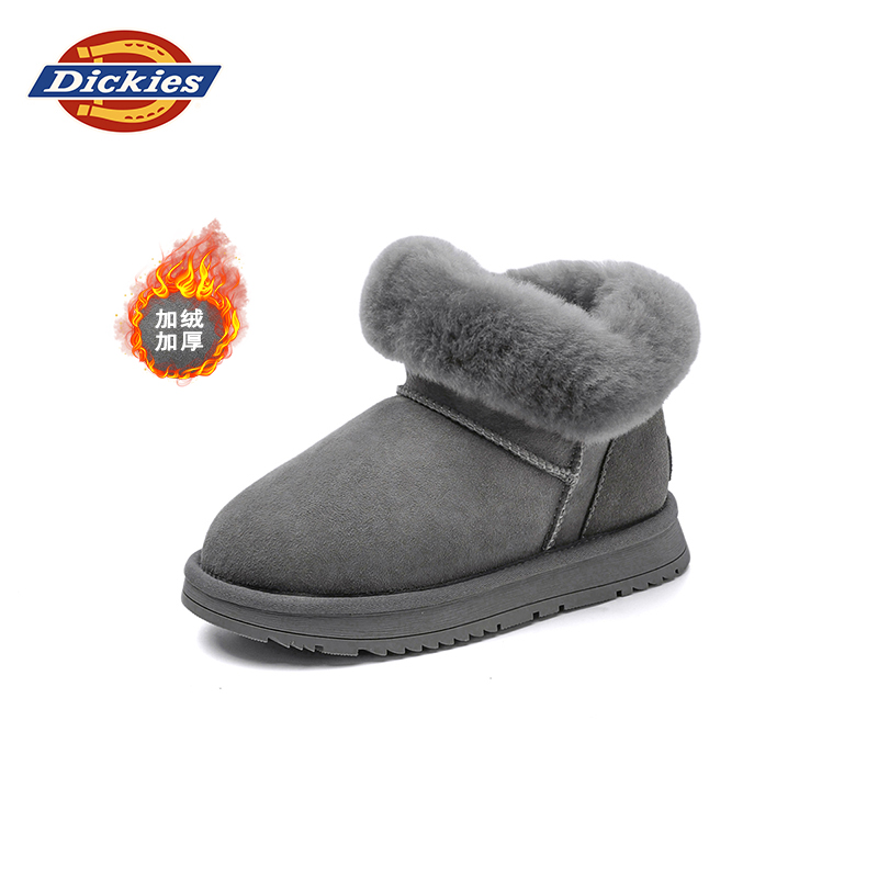 Dickies二棉童鞋雪地靴2025秋冬款厚底加绒保暖中筒棉靴中大童鞋