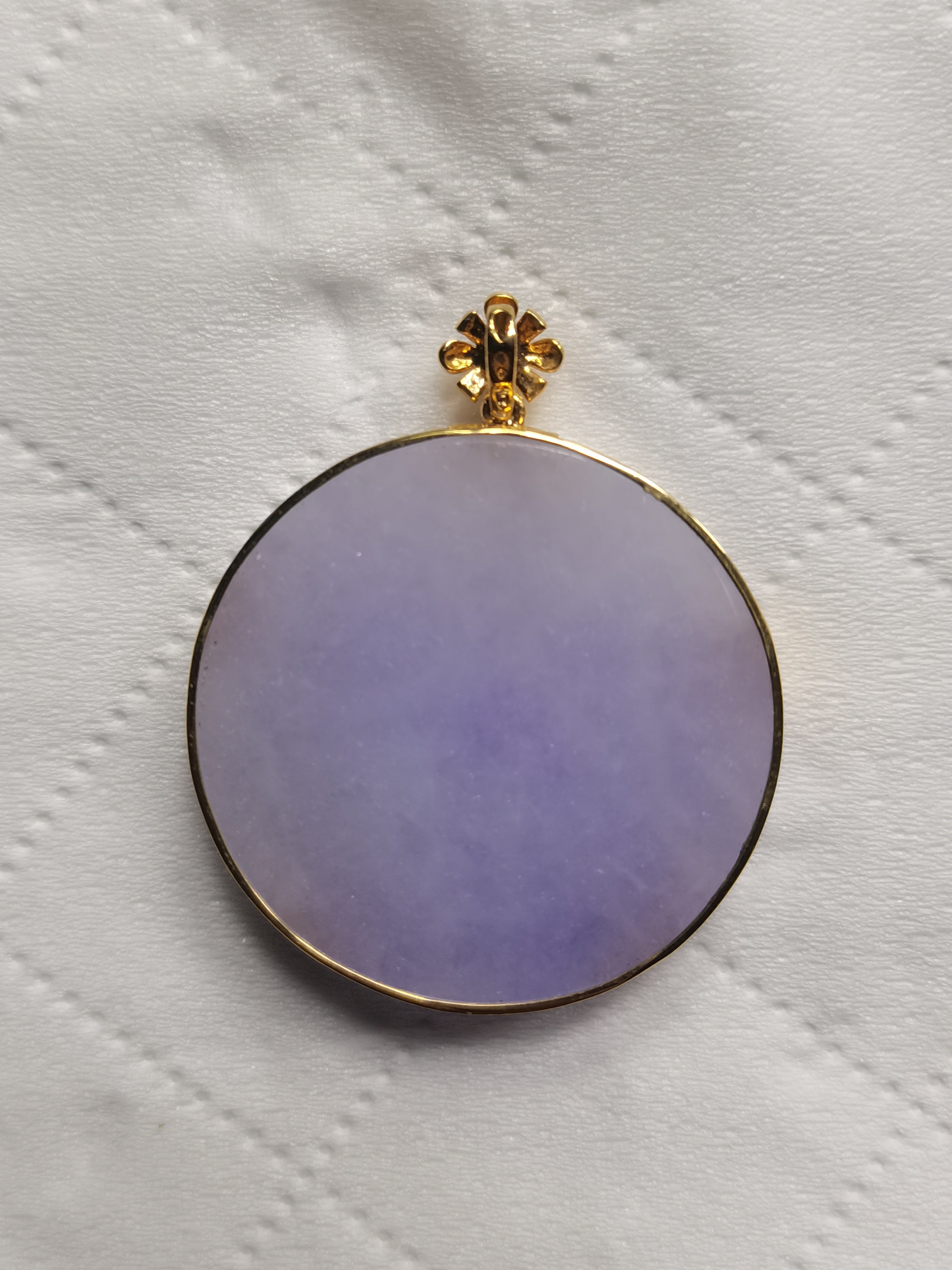 18K镶嵌紫色翡翠A货精品大无事牌