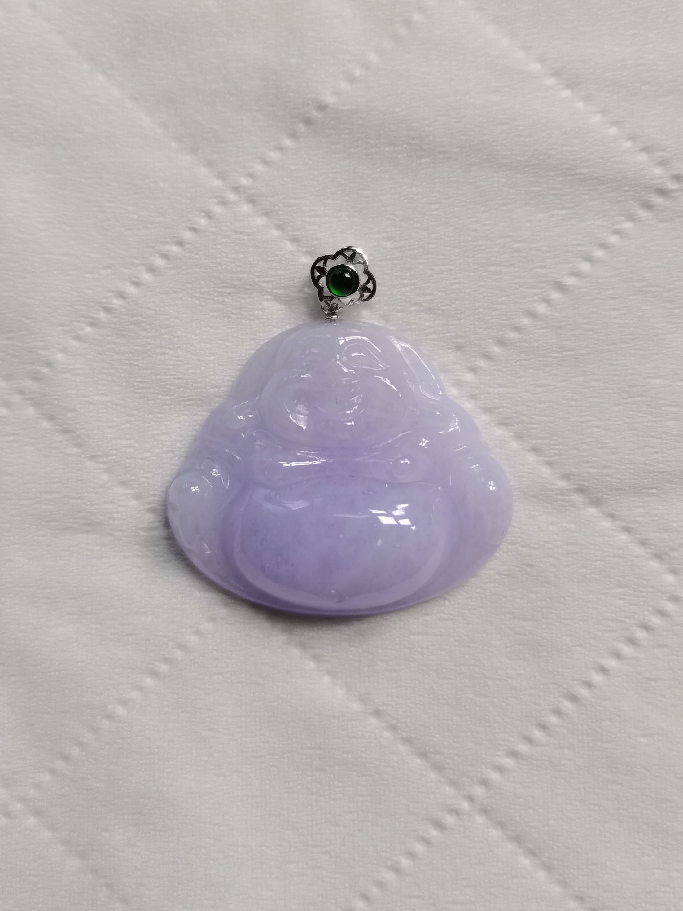 18K金缅甸A货紫色翡翠佛公