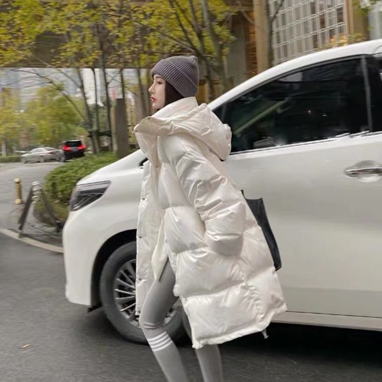 2023白鸭绒白色中长款羽绒服女2023冬季款韩版时尚洋气保暖外套