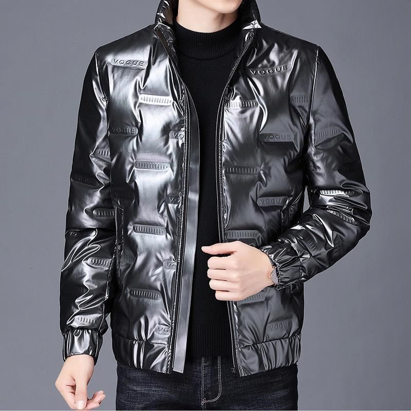 新款男士羽绒服冬季2023年潮流短款轻薄加厚亮面帅气保暖棉服