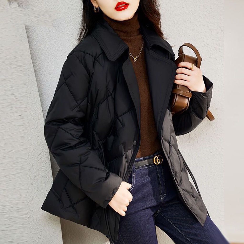 羽绒服西装领轻薄羽绒服女短款修身冬季2023年新款爆款小个棉服