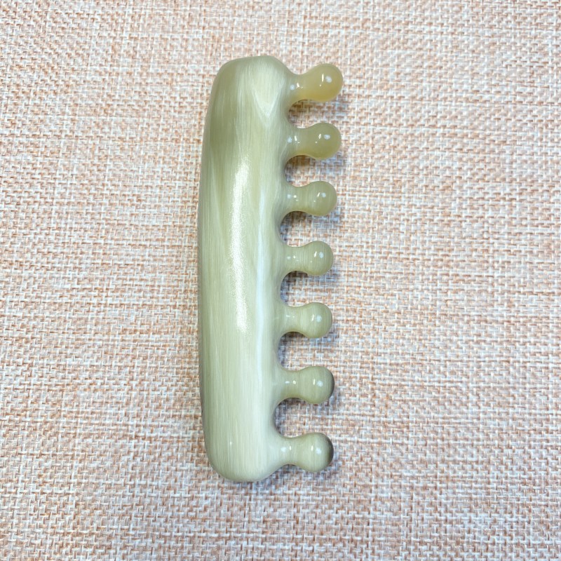百顺角艺精品雕花正宗牛角梳刮痧头疗拨筋梳头眼部通用送礼佳品