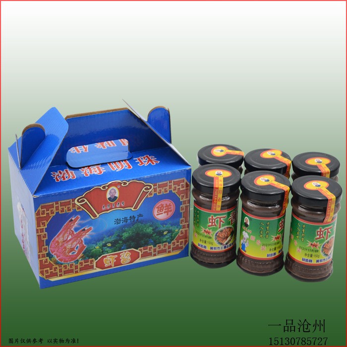 黄骅特产先得月老李虾酱 炒鸡蛋 150克*6瓶 小礼盒 包邮大部笋0g
