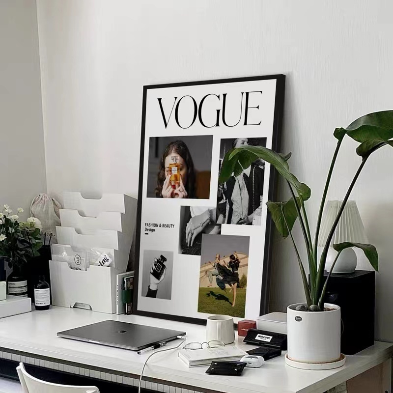 时尚杂志海报装饰画ins风卧室床头摆画客厅墙壁落地画服装店挂画